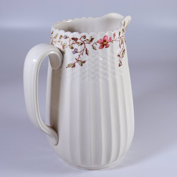 Copeland Spode England Wicker Dale Chelsea Wicker Shape Floral Rim Small Pitcher - Picture 4 of 6